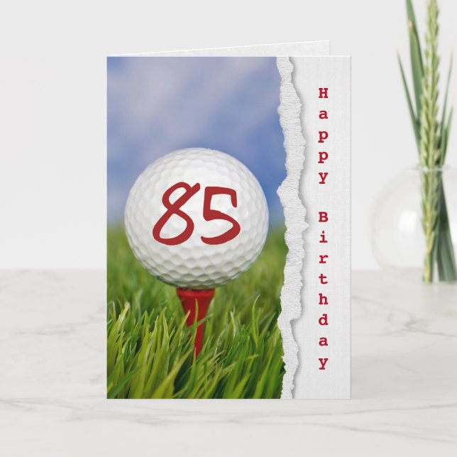 Carte balle de golf en tee pour 85e anniversaire (Devant)
