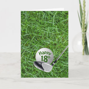 Carte Balle de golf pour 18 ans sur l'herbe