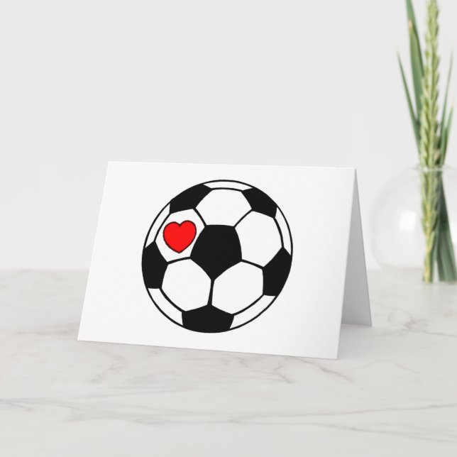 Carte Balle de soccer (Coeur rouge) (Devant)