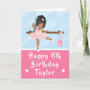 Carte Ballerina African American Rose Joyeuse voiture d'