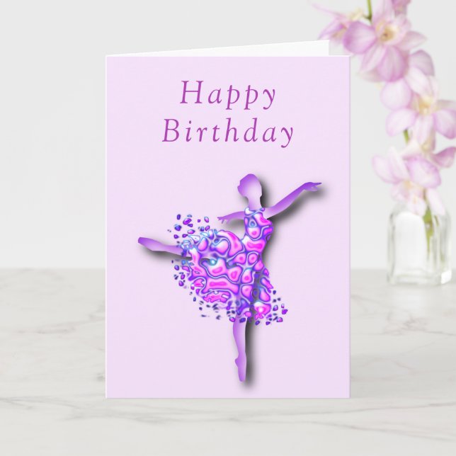 Carte Ballerina Birthday Card Ballet Dancer Fille (Orchidée)
