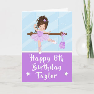 Carte Ballerina Brown fille de cheveux pourpre heureux A