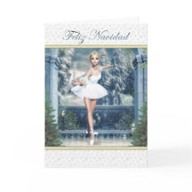 Carte Ballerina de Noël espagnole Feliz Navidad