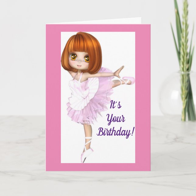 Carte Ballerina Joyeux Anniversaire (Devant)