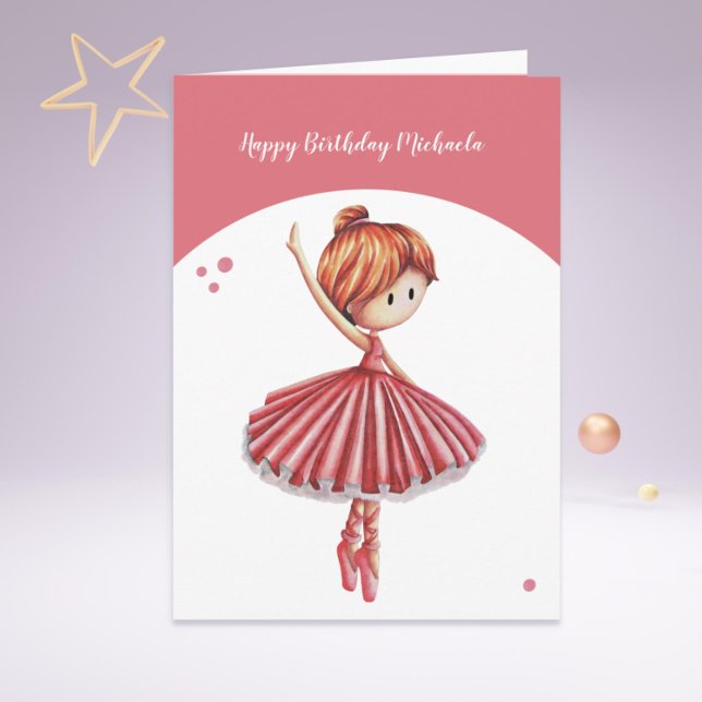 Carte Ballerina Pink Tutu Danser Fille Anniversaire (Cute ballerina card for all ballet dancers out there, from daughers, teachers to grandmas!)