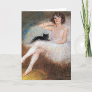 Carte Ballerina with Black Cat, Pierre Carrier-Belleuse