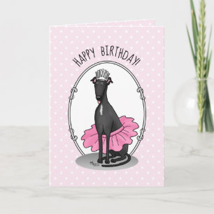 Carte Ballet Ballerina Princesse Greyhound Chig (noir)