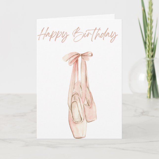 Carte Ballet Pointe Chaussures Anniversaire (Devant)