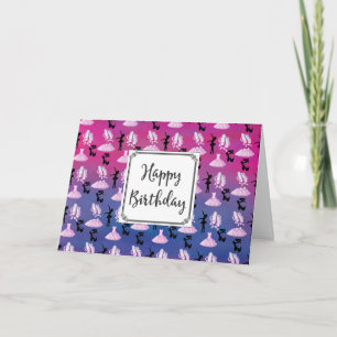 Carte Ballet Thème Motif avec Danse Anniversaire