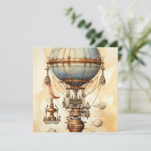 Carte Ballon à air chaud à vapeur vintage (3)