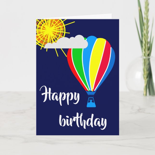 Carte Ballon à air chaud - Joyeux anniversaire (Devant)