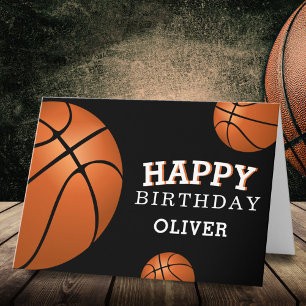 Carte Ballon de Basketball Sports Joyeux Anniversaire En