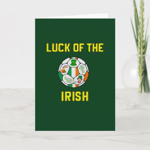 Carte Ballon de Football Drapeau de l'Irlande - Chance d