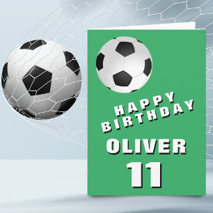 Carte Ballon de Football Vert Joyeux Anniversaire