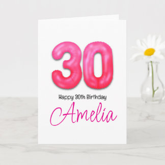 Carte ballon numéro d'anniversaire 30 personnalisé