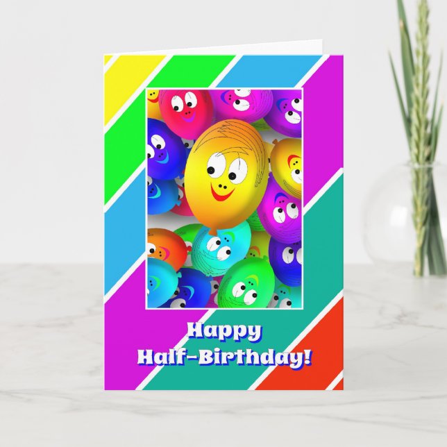 Carte Ballons à demi-anniversaire heureux (Devant)