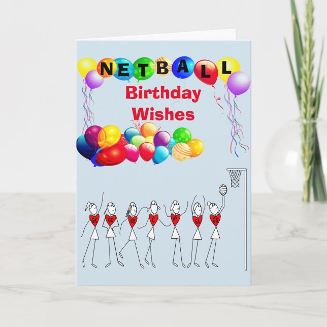 Carte Ballons Anniversaire Souhaite Netball Salutation (Devant)