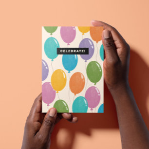 Carte Ballons d'anniversaire colorés