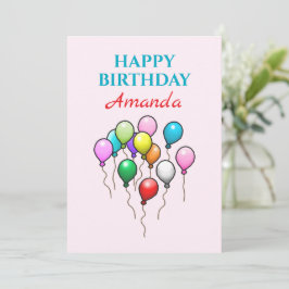 Carte Ballons d'anniversaire colorés