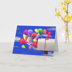 Carte Ballons d'anniversaire dans une boîte aux lettres