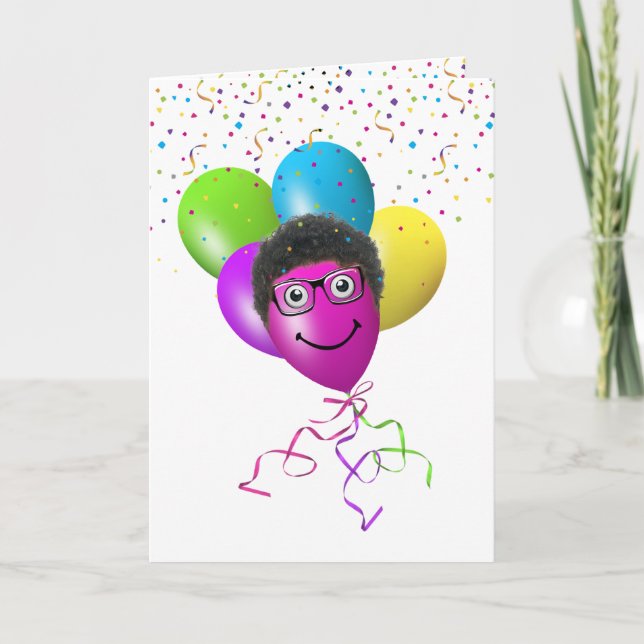 Carte Ballons d'anniversaire et Humour Confetti (Devant)