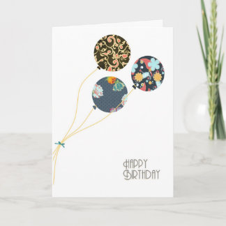 Carte Ballons d'anniversaire floraux élégants