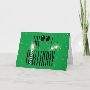 Carte Ballons d'anniversaire noirs avec Sparkler