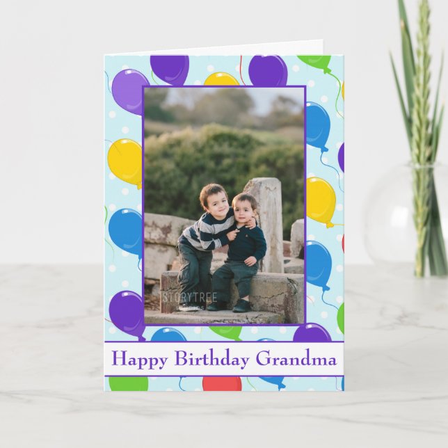 Carte Ballons d'anniversaire pour grand-mère Photo (Devant)