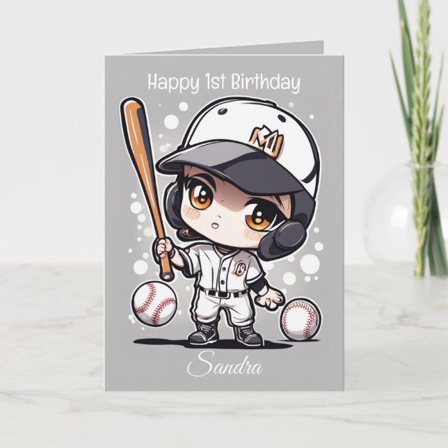 Carte Ballons De Baseball Joyeux Enfants Anniversaire Pe (Devant)