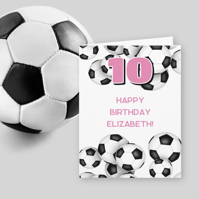 Carte ballons de football noir blanc anniversaire de enf (Créateur téléchargé)