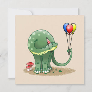 Carte Ballons de la fête de Dinosaur Anniversaire