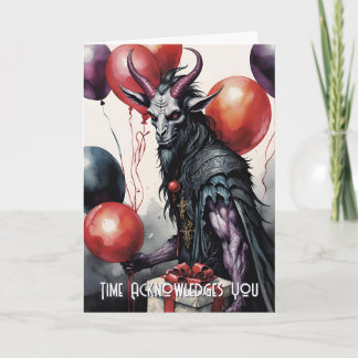 Carte Ballons et Cadeaux d'Anniversaire Baphomet Gothiqu