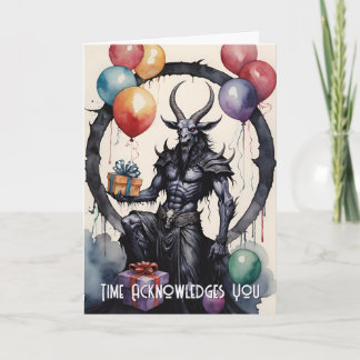 Carte Ballons et Cadeaux d'anniversaire Baphomet Gothiqu
