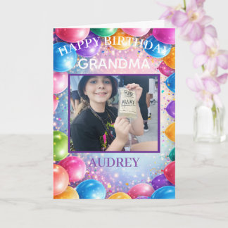 Carte Ballons Joyeux Fête Personnalisés Photo Anniversai