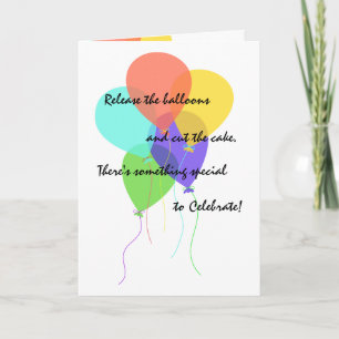 Carte Ballons lumineux 60e anniversaire ou tout autre âg