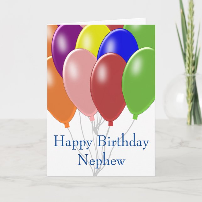 Carte Ballons personnalisés Nephew Anniversaire (Devant)