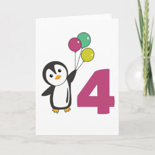 Carte Ballons pour la quatrième fête d'anniversaire de p