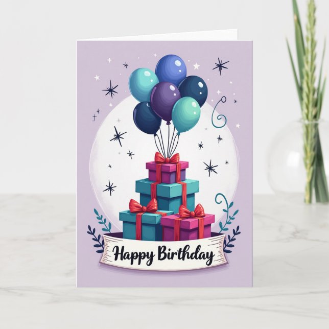 Carte Ballons Présentés à Points (Devant)
