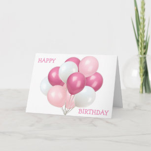 CARTE BALLONS ROSE/BLANC POUR **VOTRE ANNIVERSAIRE**