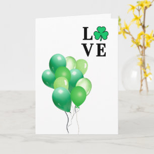 Carte Ballons verts J'AIME L'Irlande Tout Usage Blank