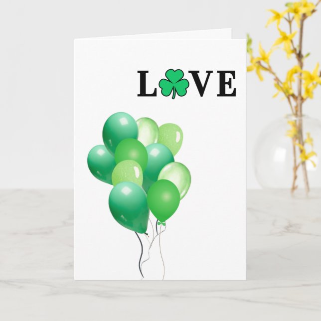Carte Ballons verts LOVE Irlande Plaid universel (Fleur jaune)