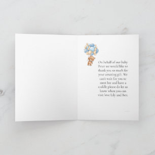 Carte Balloon bleu ours Teddy Extraordinaire Merci cadea