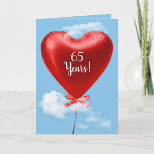 Carte Balloon rouge pour 65th anniversary