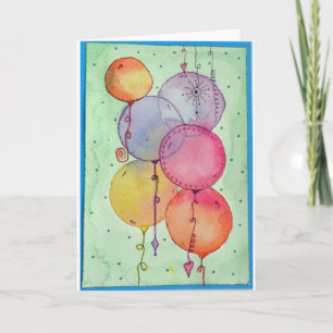 CARTE BALLOONS A L'AQUARELLE