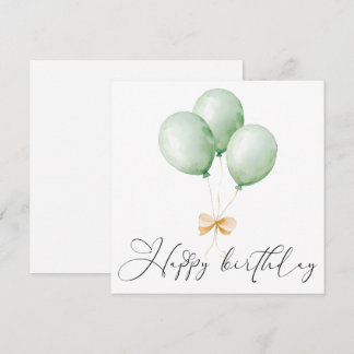Carte Balloons and Bow Happy Birthday Greeting Card