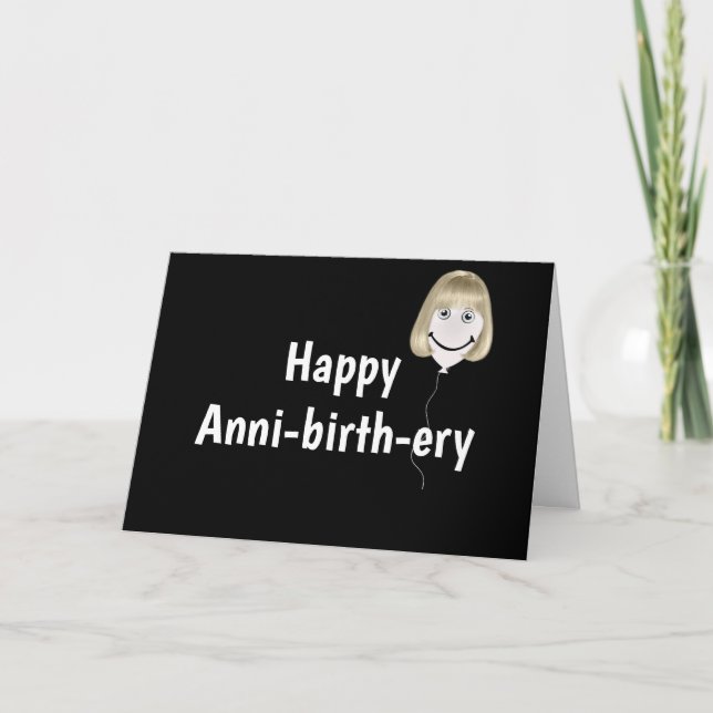 Carte Ballotte Anniversaire En Noir (Devant)