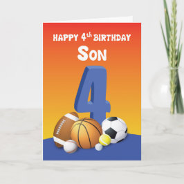 Carte Bals de sport Son 4e anniversaire