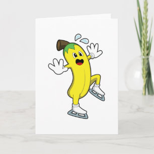 Carte Banana au patinage sur glace avec patins à glace.P