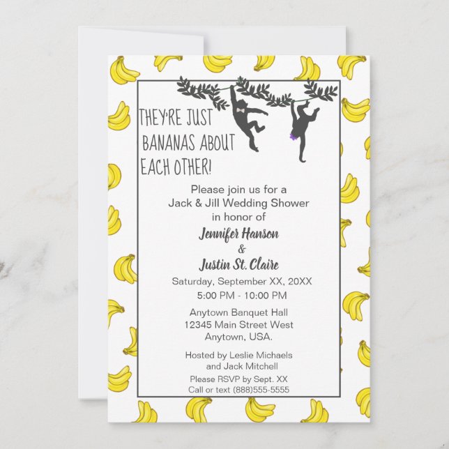 Carte Bananas About You Jack et Jill Wedding shower (Devant)