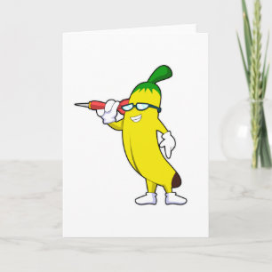 Carte Banane aux fléchettes avec fléchettes
